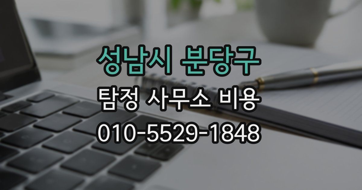 성남시 분당구 탐정 사무소 비용
