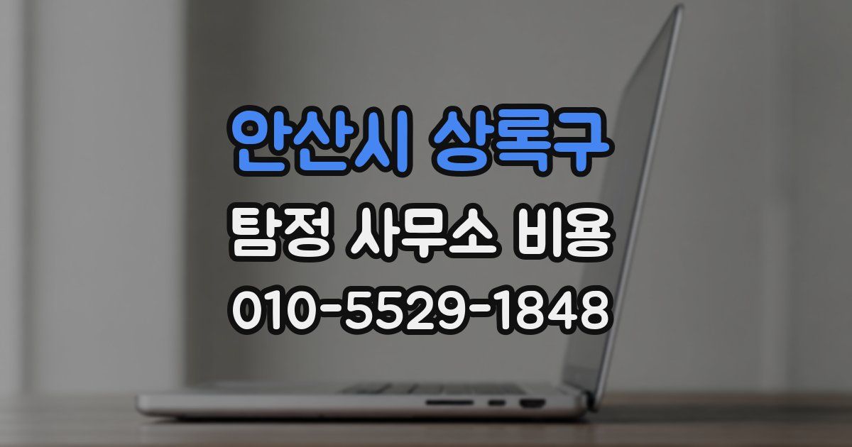 안산시 상록구 탐정 사무소 비용