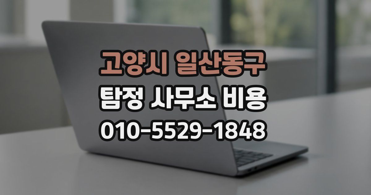 고양시 일산동구 탐정 사무소 비용