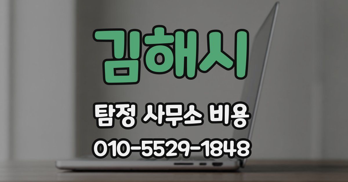 김해시 탐정 사무소 비용