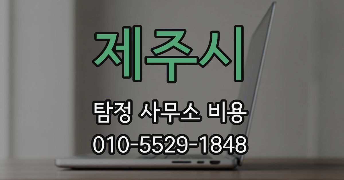 제주시 탐정 사무소 비용