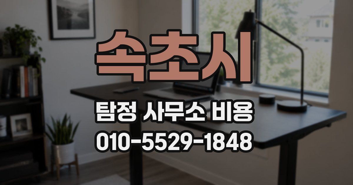 속초시 탐정 사무소 비용