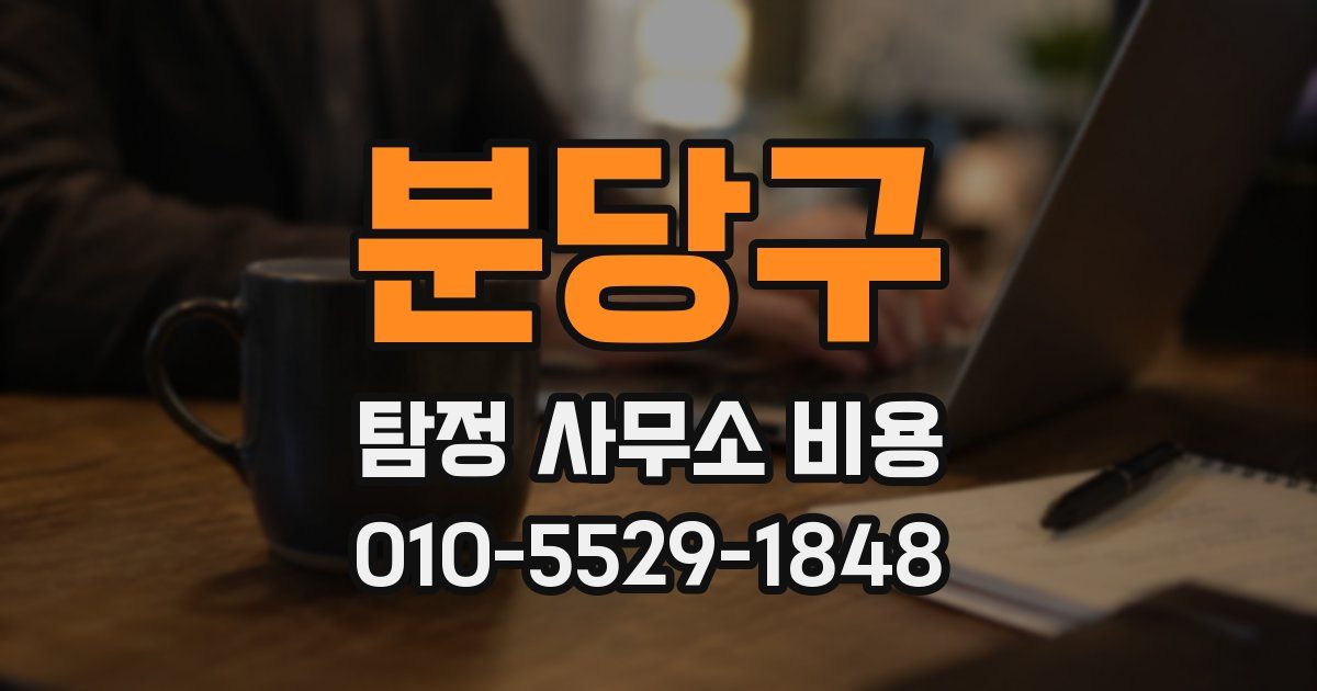 분당구 탐정 사무소 비용