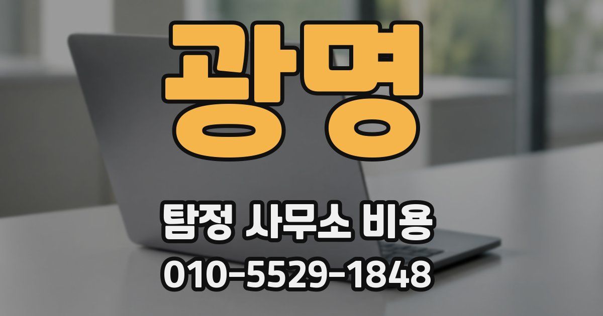 광명 탐정 사무소 비용