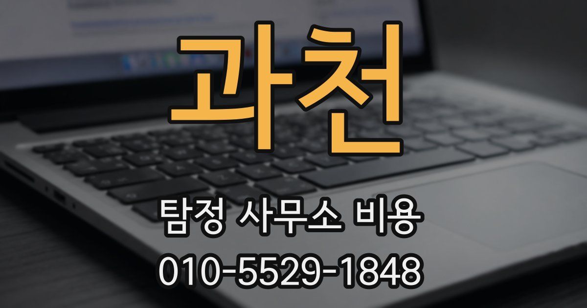 과천 탐정 사무소 비용
