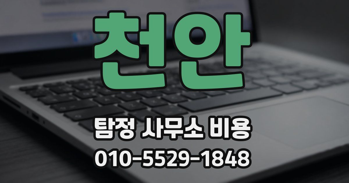 천안 탐정 사무소 비용