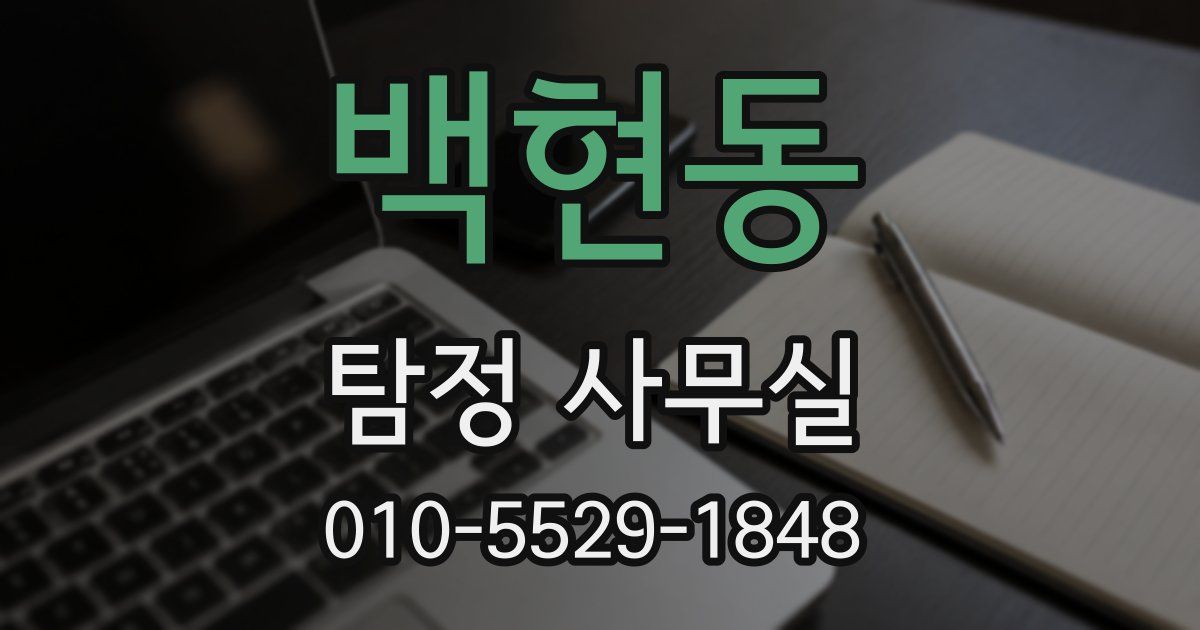 백현동 탐정 사무실