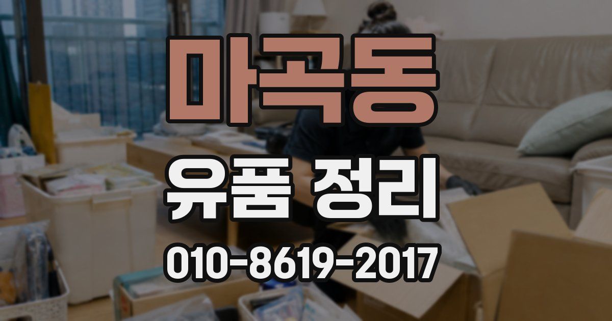 마곡동 유품 정리