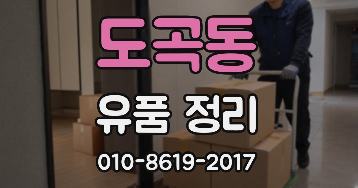 도곡동 유품 정리