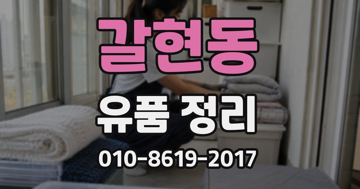 갈현동 유품 정리