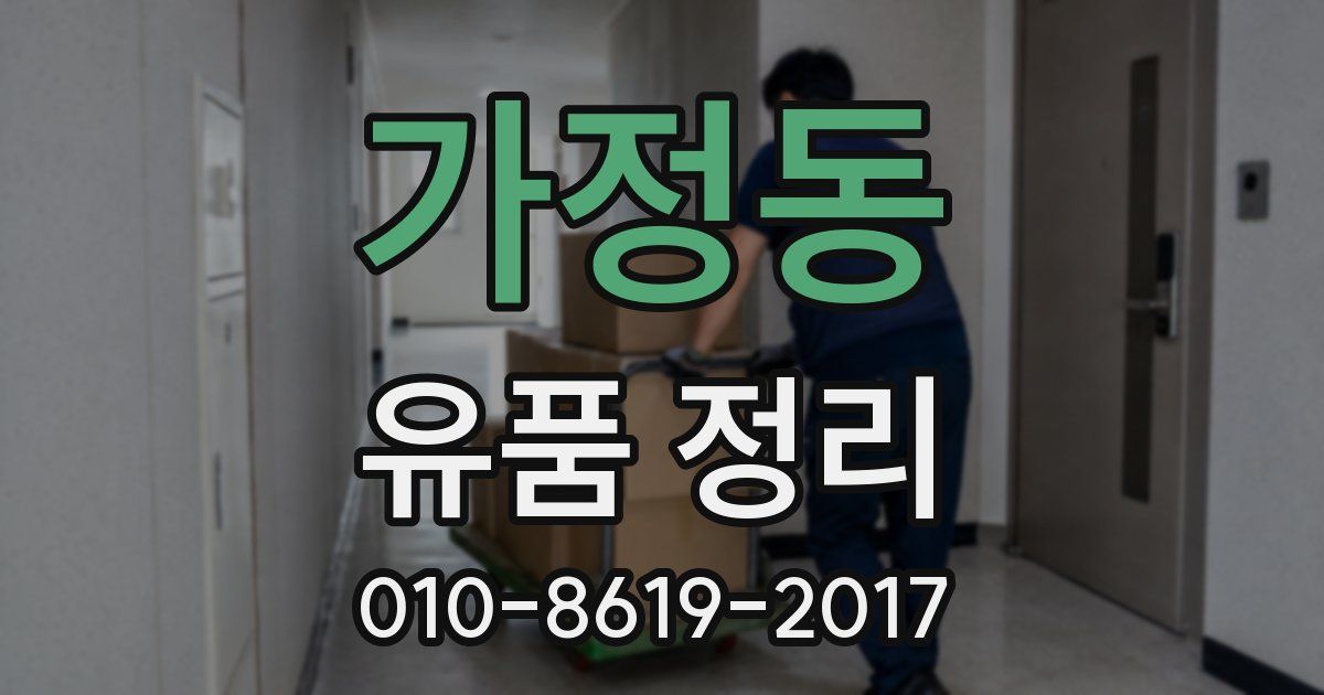 가정동 유품 정리