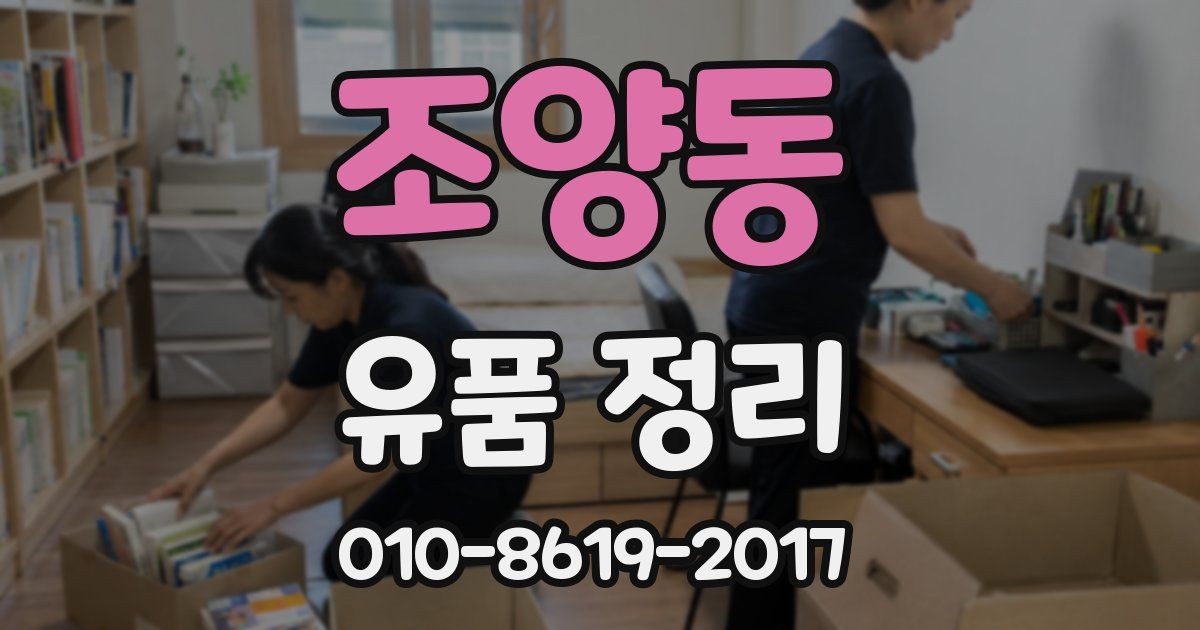 조양동 유품 정리