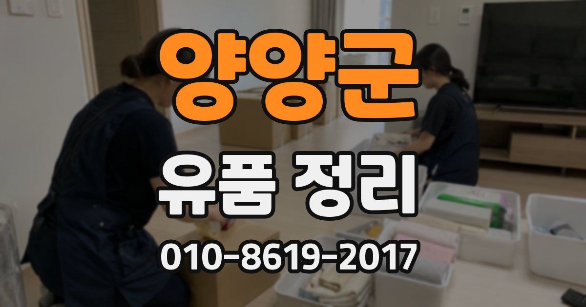 양양군 유품 정리