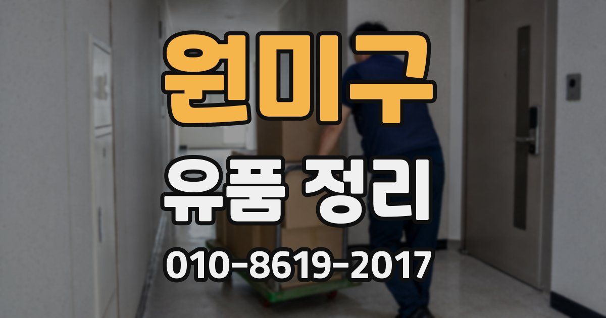 원미구 유품 정리