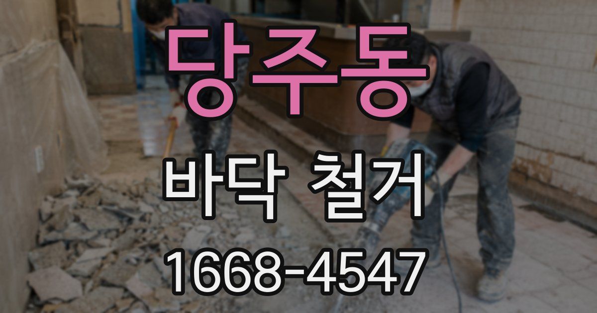 당주동 바닥 철거
