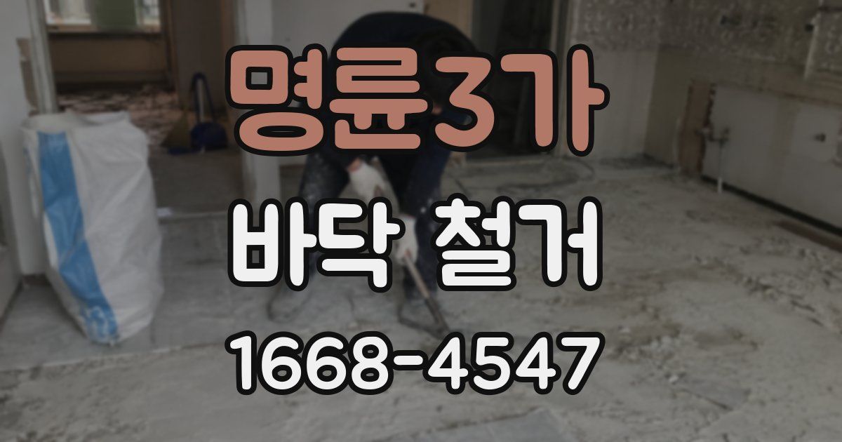 명륜3가 바닥 철거