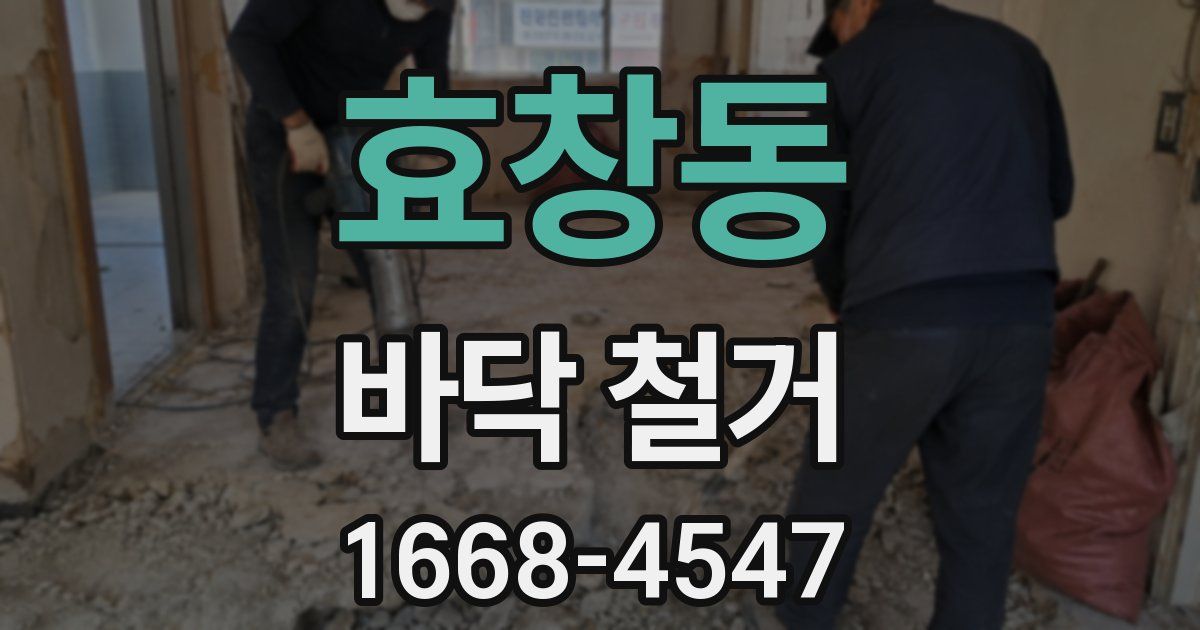 효창동 바닥 철거