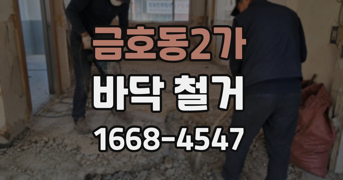 금호동2가 바닥 철거