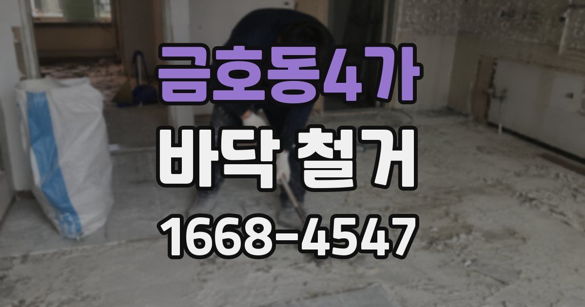 금호동4가 바닥 철거