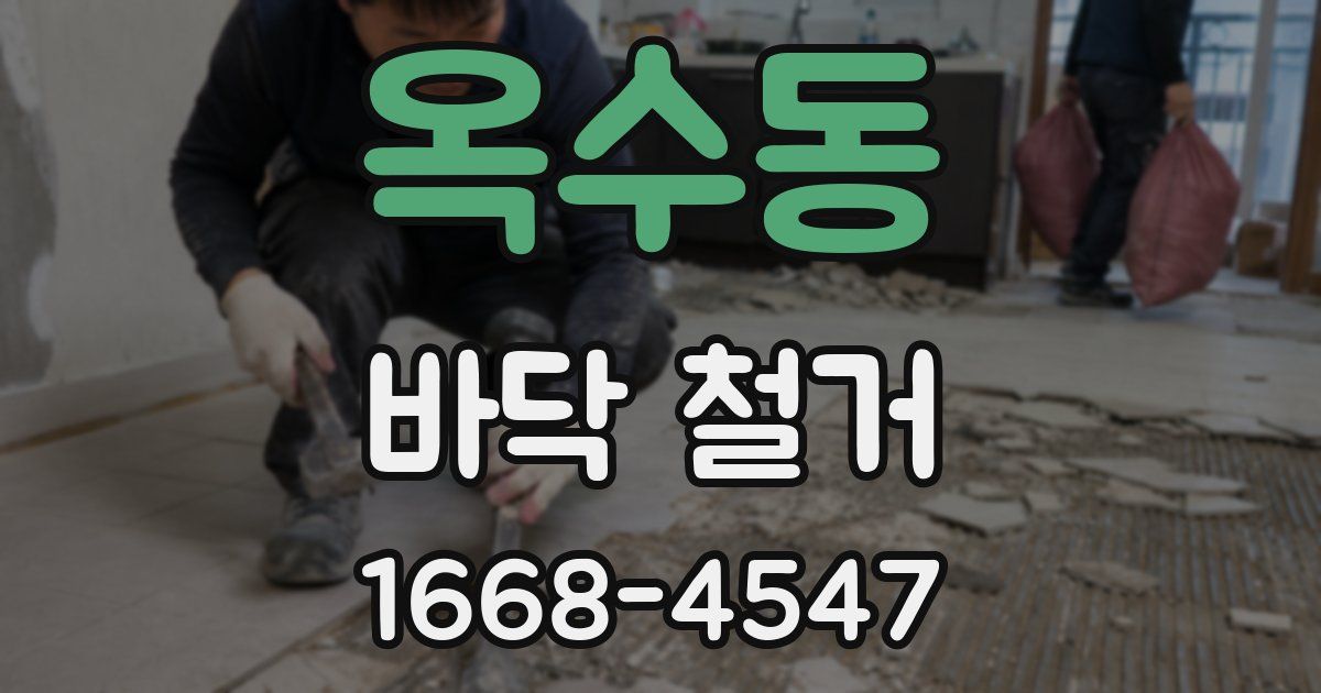 옥수동 바닥 철거