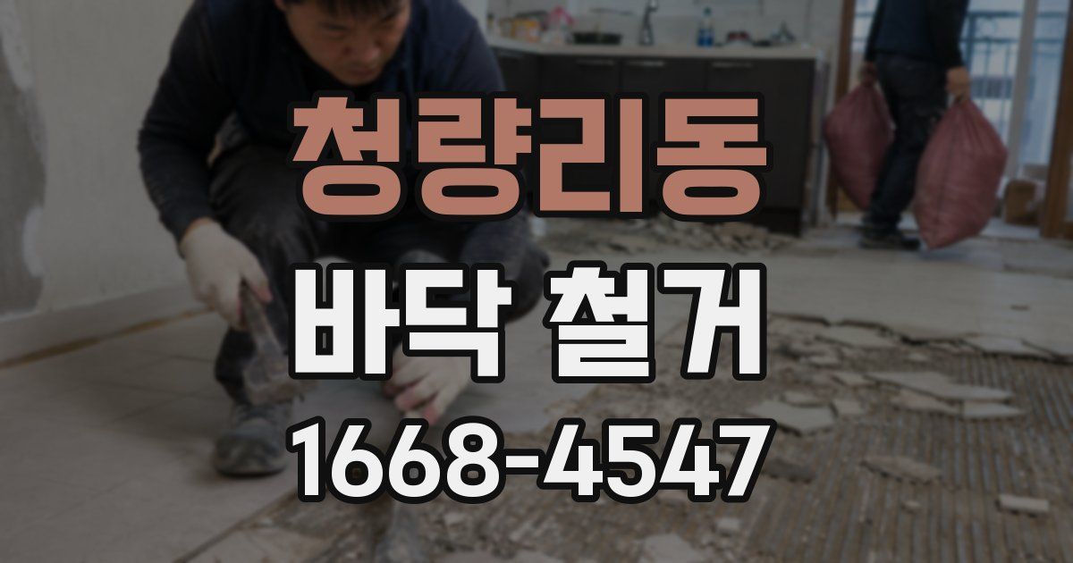 청량리동 바닥 철거