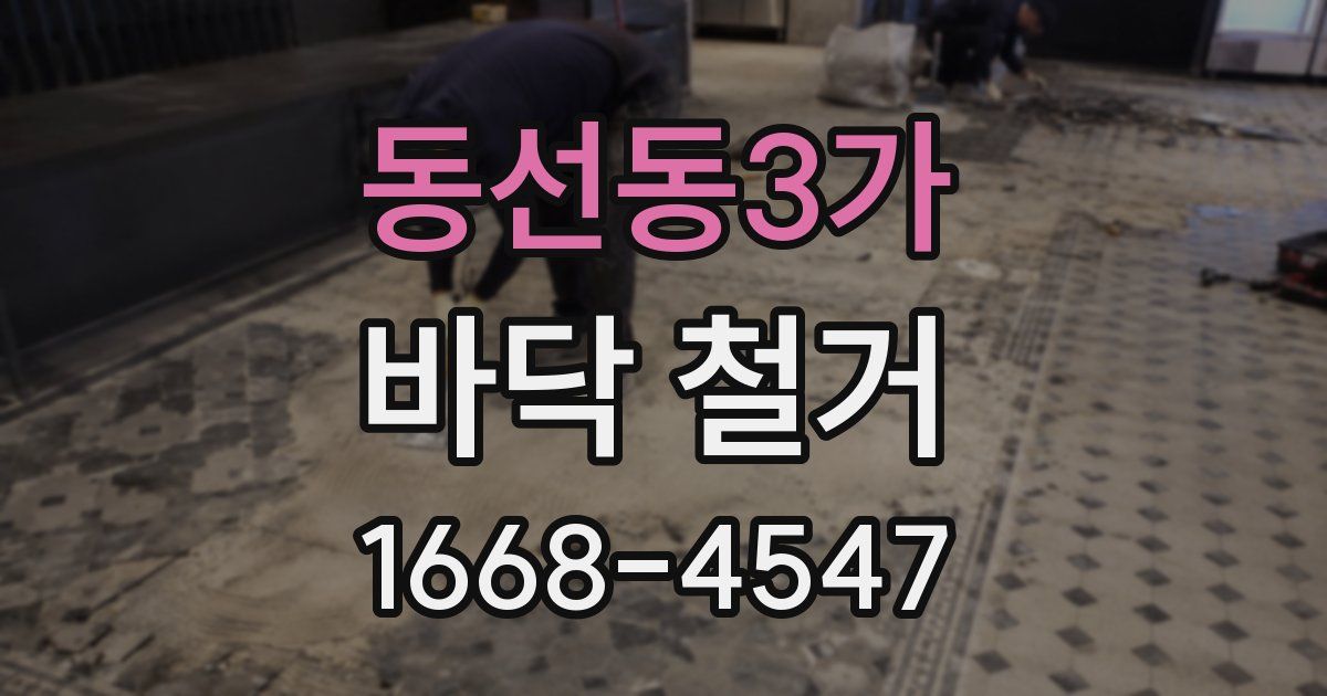 동선동3가 바닥 철거