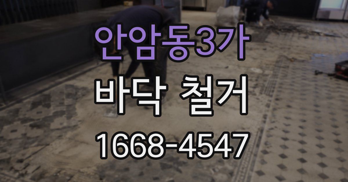 안암동3가 바닥 철거