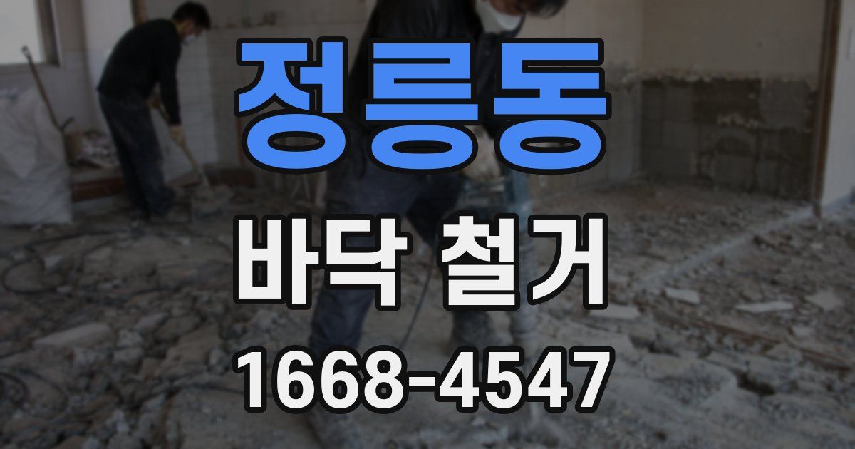 정릉동 바닥 철거