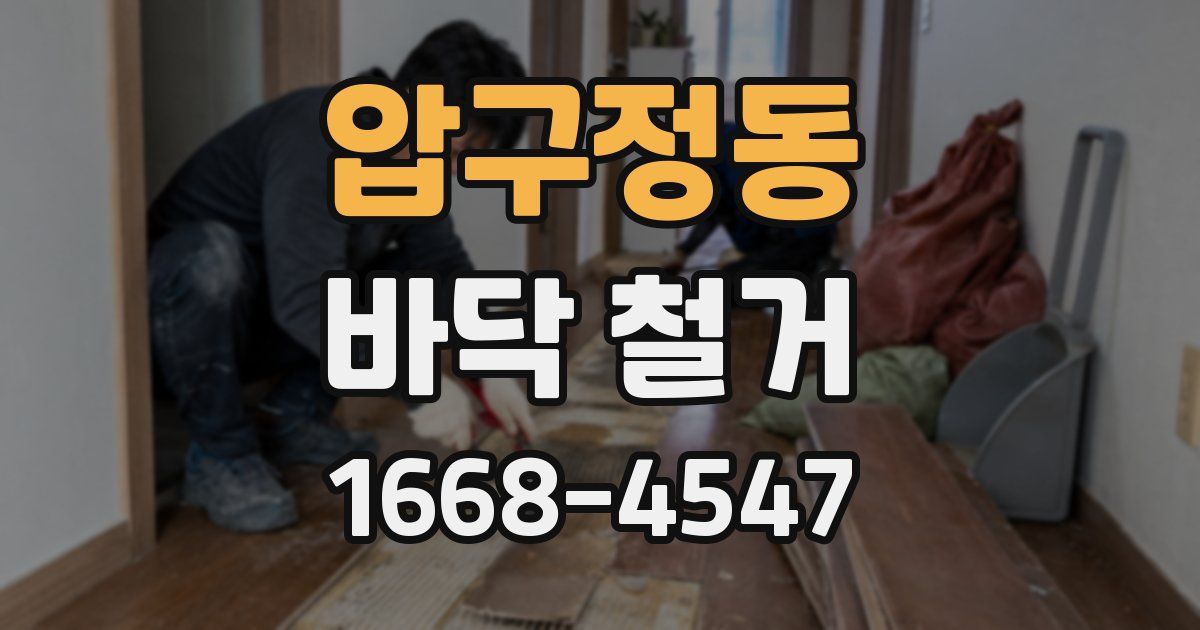 압구정동 바닥 철거