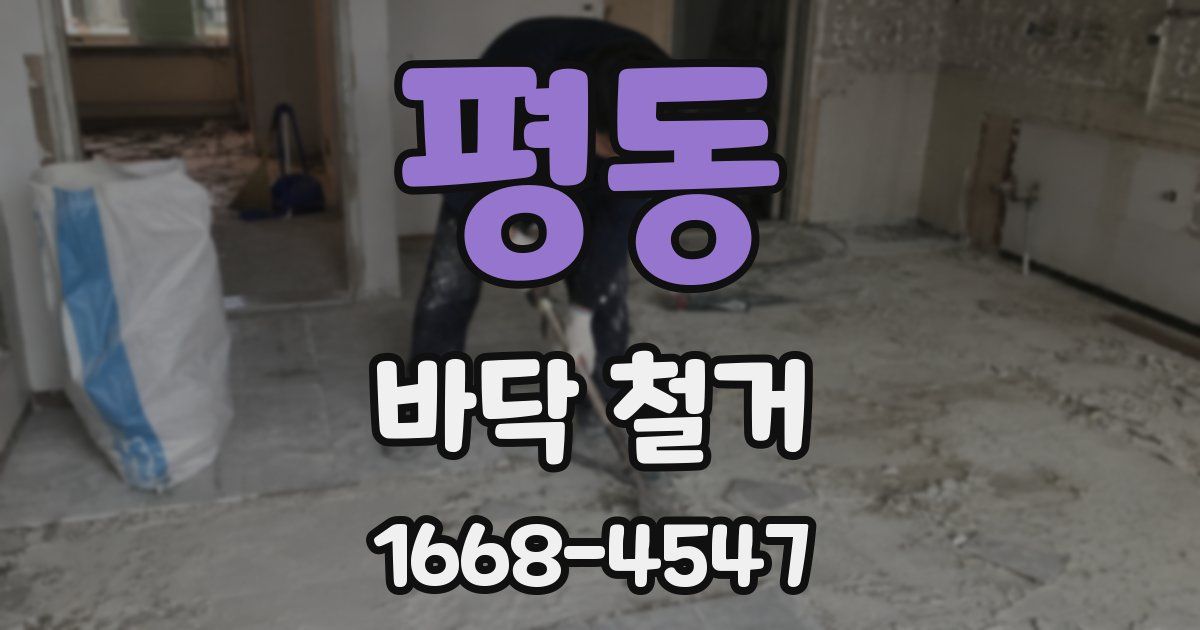 평동 바닥 철거