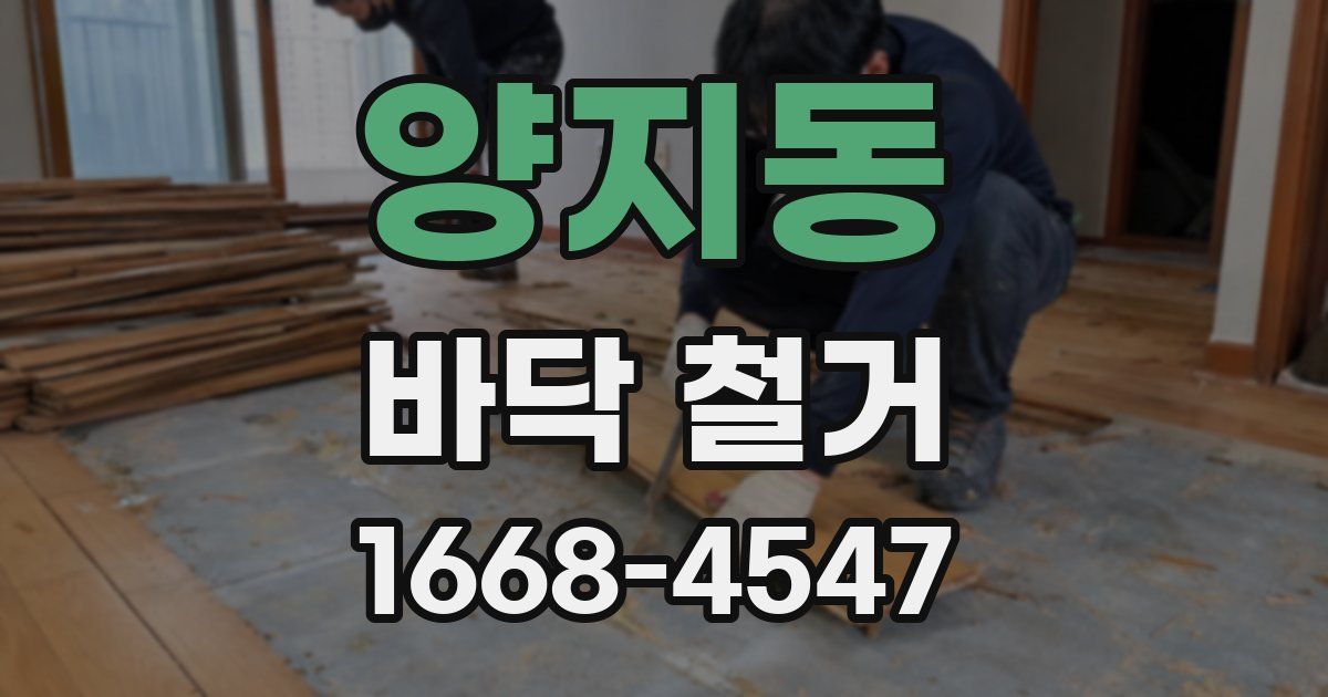 양지동 바닥 철거