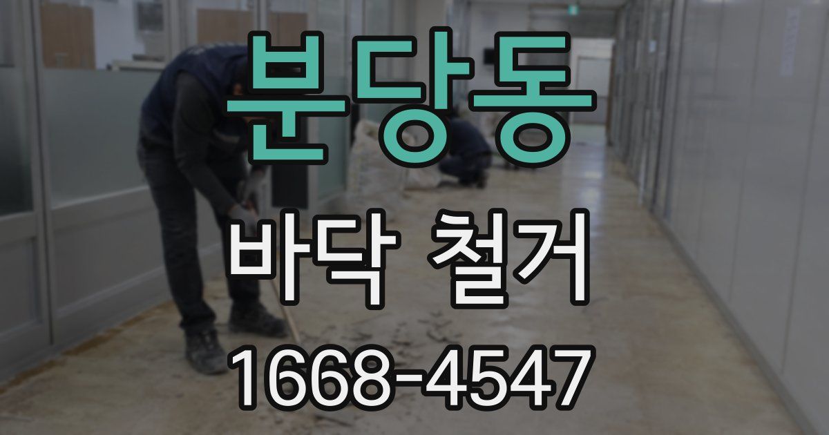 분당동 바닥 철거