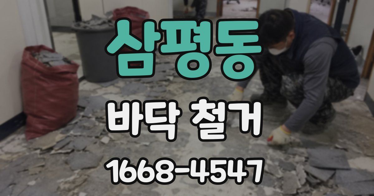 삼평동 바닥 철거