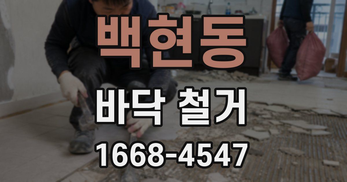 백현동 바닥 철거
