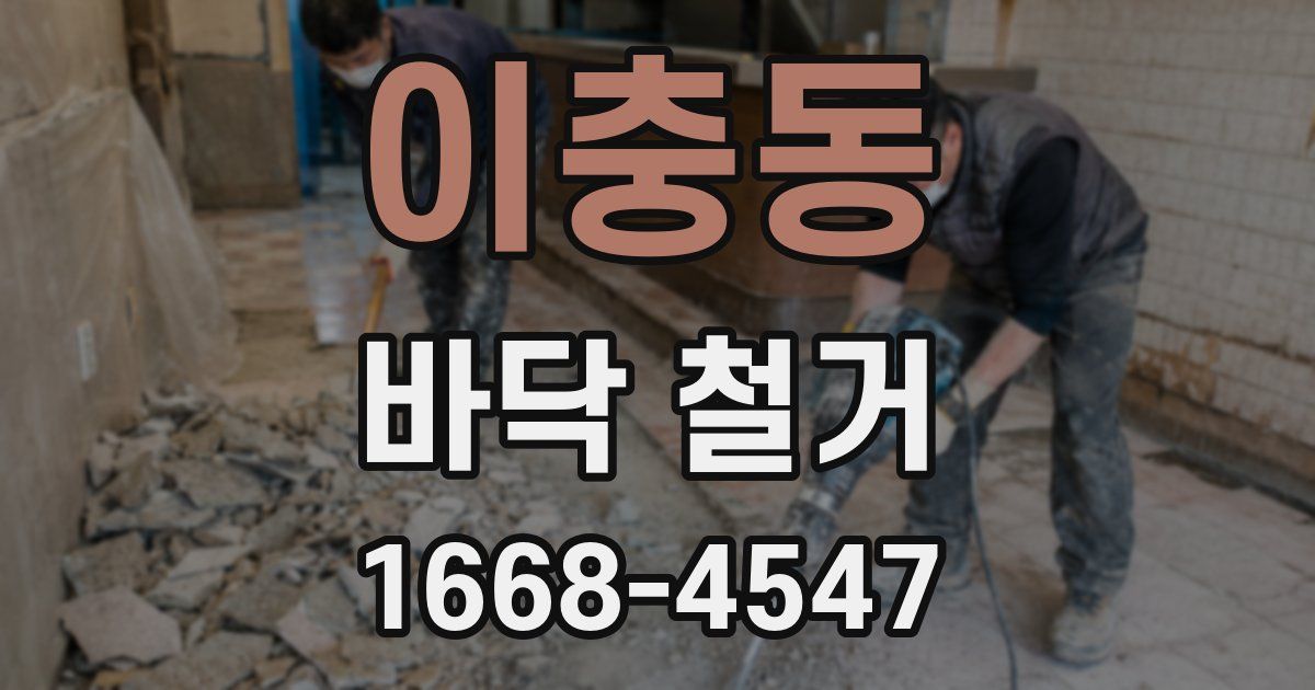 이충동 바닥 철거