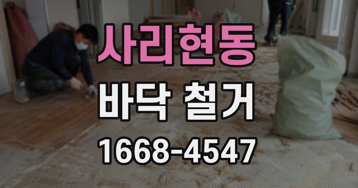 사리현동 바닥 철거