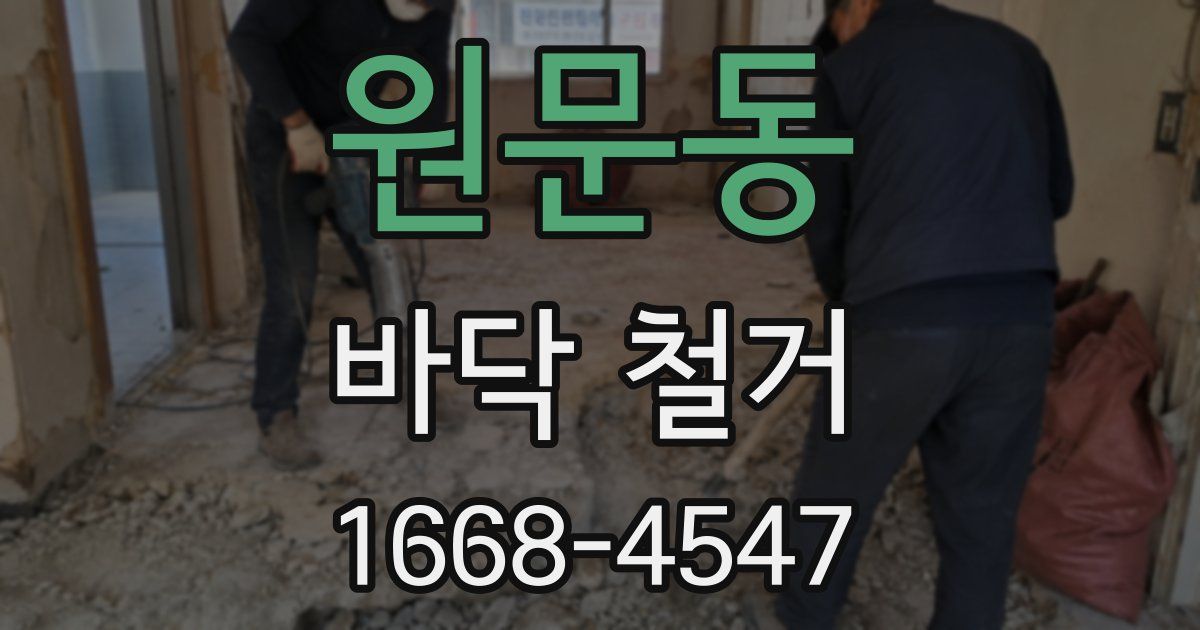 원문동 바닥 철거