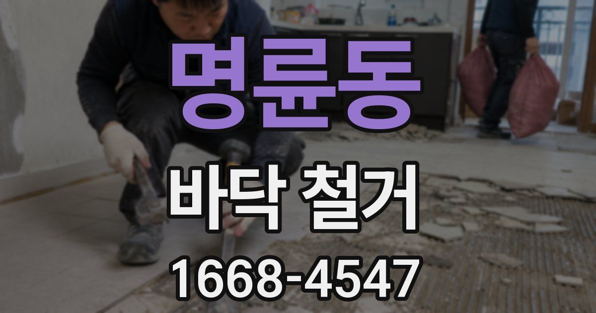 명륜동 바닥 철거