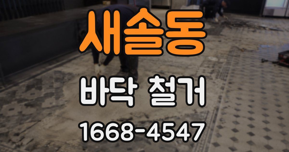 새솔동 바닥 철거
