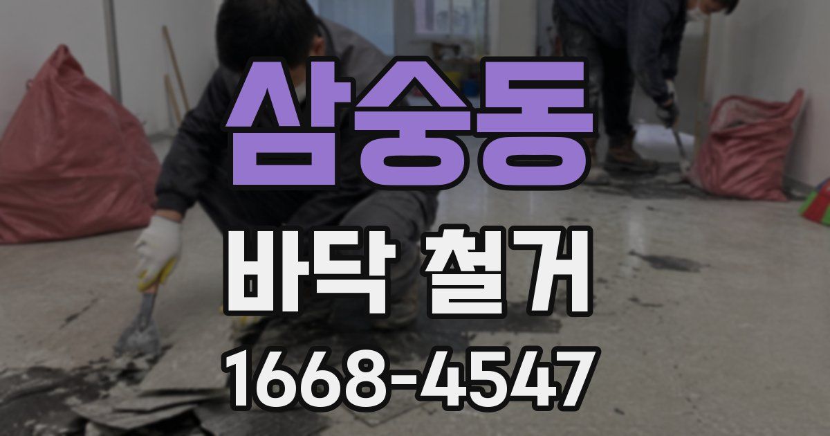 삼숭동 바닥 철거