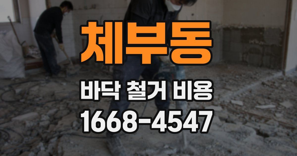 체부동 바닥 철거 비용