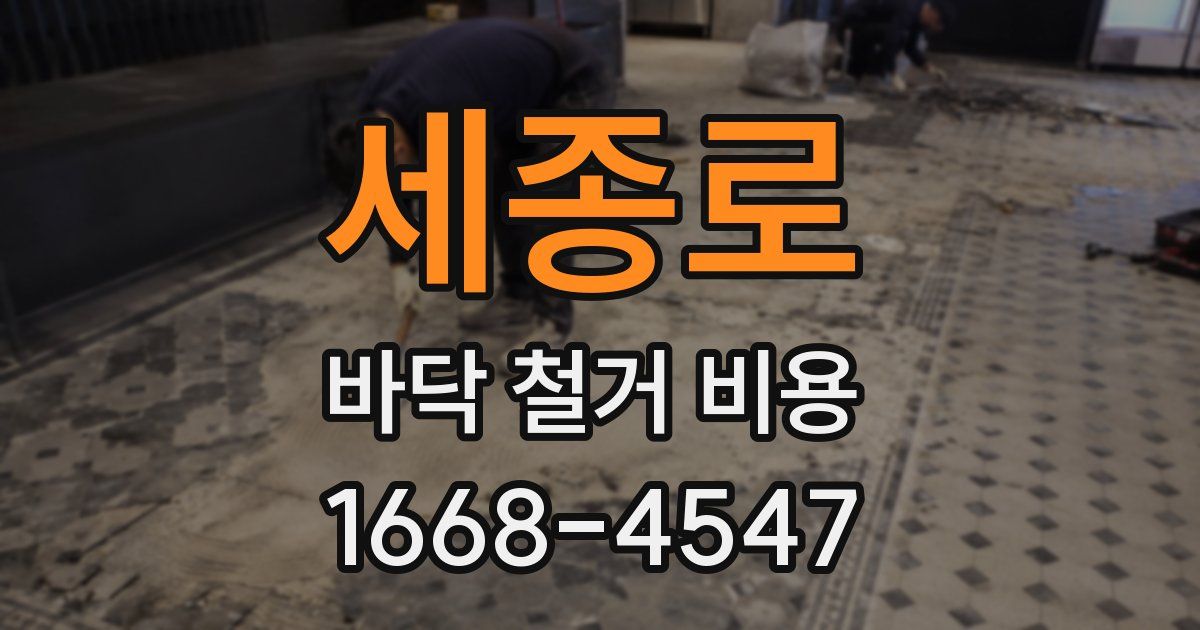 세종로 바닥 철거 비용