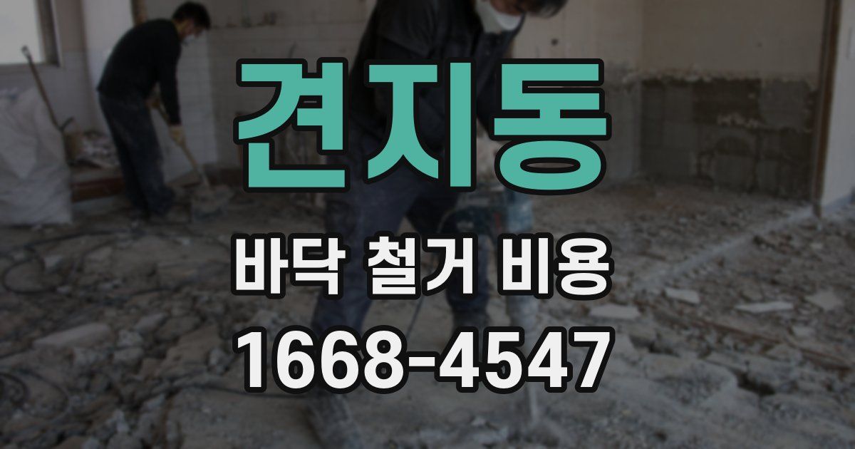 견지동 바닥 철거 비용