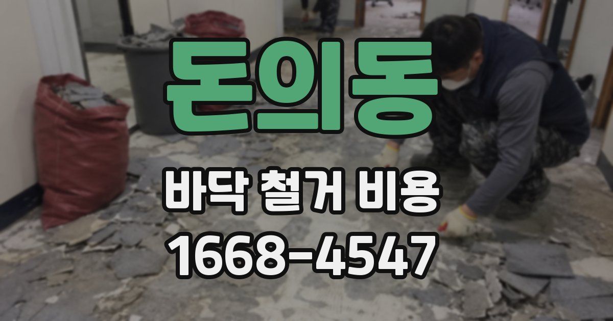 돈의동 바닥 철거 비용