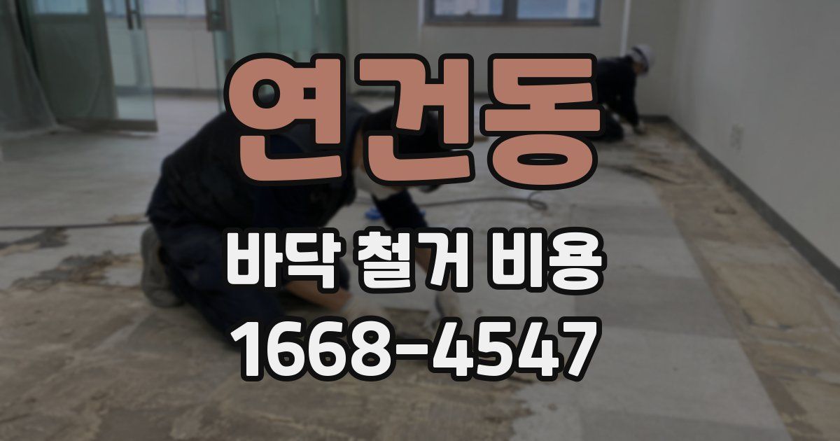 연건동 바닥 철거 비용