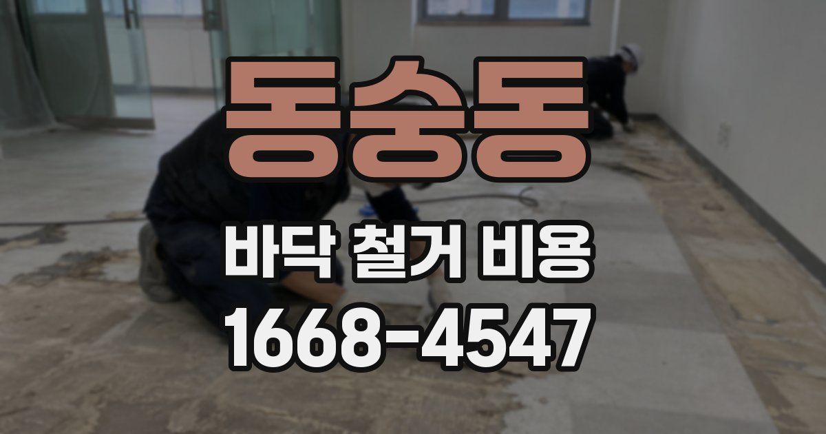 동숭동 바닥 철거 비용