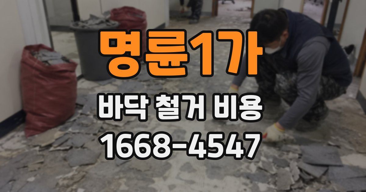 명륜1가 바닥 철거 비용