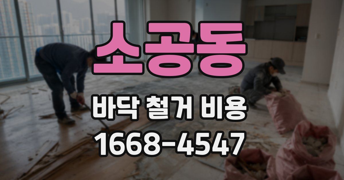 소공동 바닥 철거 비용