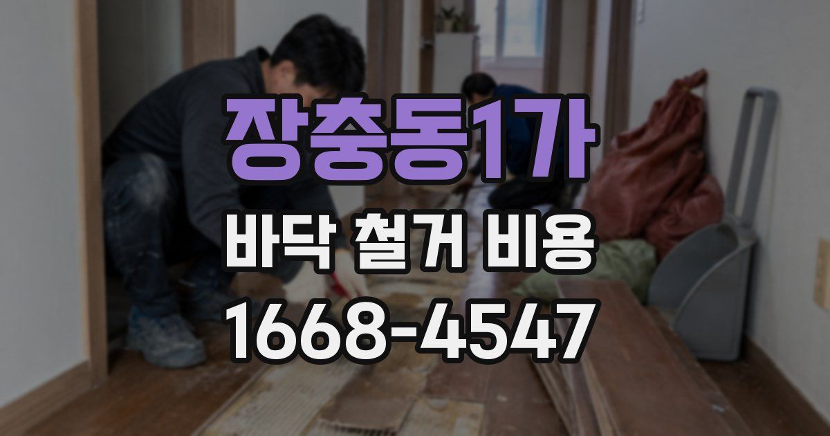 장충동1가 바닥 철거 비용