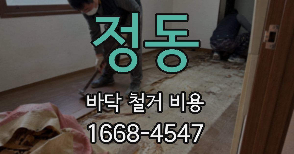 정동 바닥 철거 비용